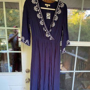 Polagram Blue Maxi Maternity Dress